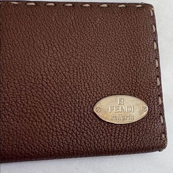 Fendi Handbags - Fendi Brown Selleria Leather Continental Wallet